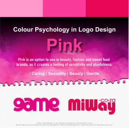 Pink - Colour Psychology in Logo Design designed by 33 Interactive - Graphic Design ft. Game and MiWay